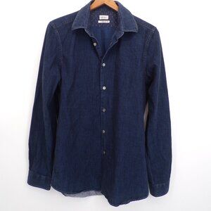 Paul Smith Blue Denim Button Shirt Men's M (15.5/39) 100% Cotton Made in Italy.